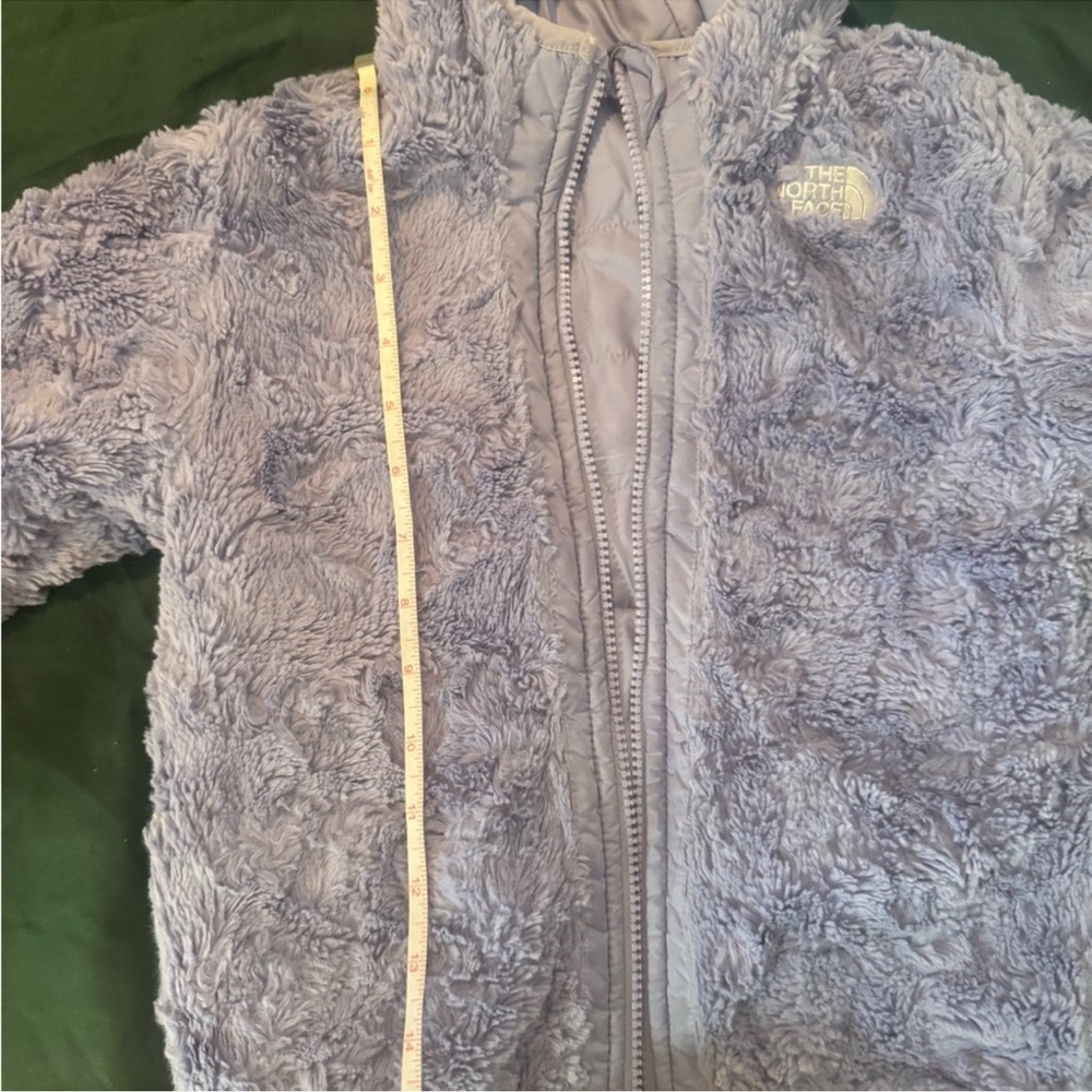 The North Face purple reversible girls  Jacket well loved with some staining